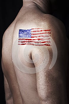 Tetování americký vlajka muž 