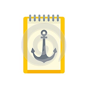 Tattoo anchor picture icon flat isolated vector