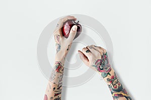 Tattoo Apple Fruit Red Fresh Sweet Juicy Concept