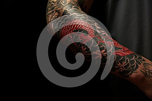 Tattoo on the arm of a yakuza
