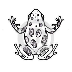 Tattoo black linework frog photo