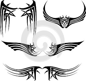 Tattoo black wing set