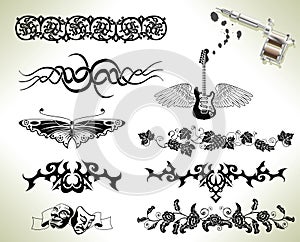 Tattoo flash design elements