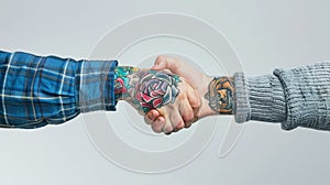 The Tattoo Handshake. AI generated