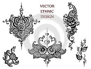 Tattoo henna mandala set
