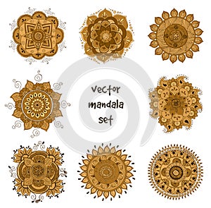 Tattoo henna mandala set