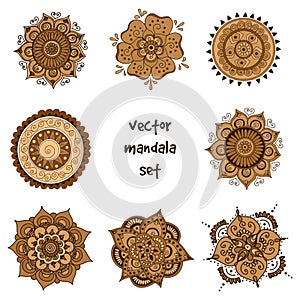 Tattoo henna mandala set