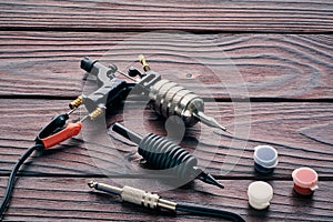 Tattoo machine, tools and supplies