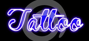 Tattoo neon sign in blue