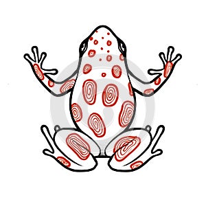 Tattoo red linework frog photo