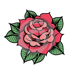 Tattoo Rose flower. Vector illustration art Isolated vector