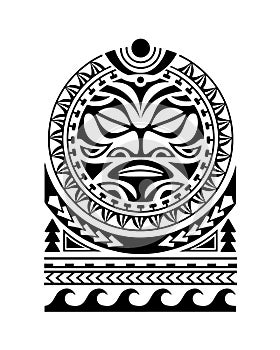 Tattoo sketch maori style for shoulder sun face