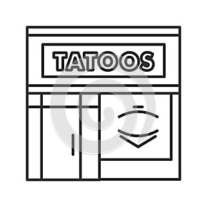 Tattoo studio facade linear icon