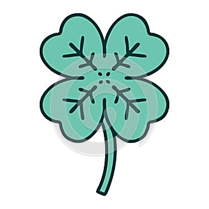 tattoo style icon of a 4 leaf clover