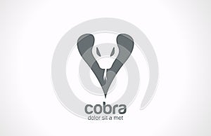 Tattoo style icon. Cobra silhouette vector logo de