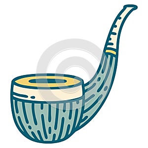 tattoo style icon of a smokers pipe