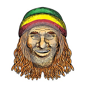 Rastafarian Dude Tattoo Color photo