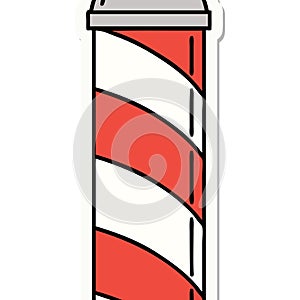 tattoo style sticker of a barbers pole