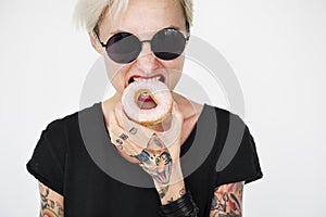 Tattoo Woman Donut Doughnut Dessert Pastry Concept