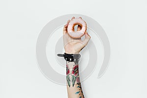 Tattoo Woman Doughnut Dessert Pastry Concept