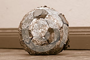 Tatty old soccer ball photo