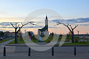 The `Taub` Mosque and Gateway to Central Park. Naberezhnye Chelny. Russia.