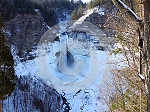 Taughannock Falls frozen in winter