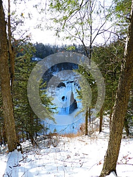 Taughannock Falls gorge view in winter