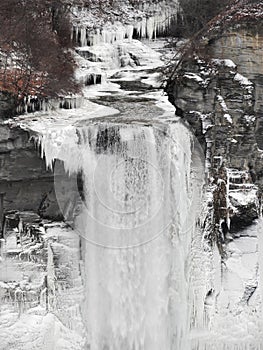 Taughannock Falls State Park during hard winter freeze photo