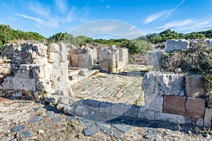 Taula - megalithic ruins. Talaiot de Dalt near Mahon town, Minorca