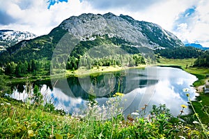 Tauplitz Alm. Llake GroÃŸsee in the Styria region