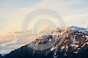 Mountain covered with snow