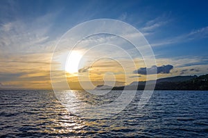 Taupo Lake at sunset, New Zealand