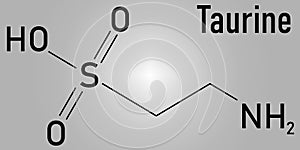 Taurine or 2-aminoethanesulfonic acid molecule. Skeletal formula.