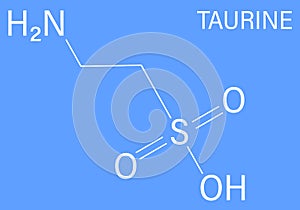 Taurine or 2-aminoethanesulfonic acid molecule. Skeletal formula.