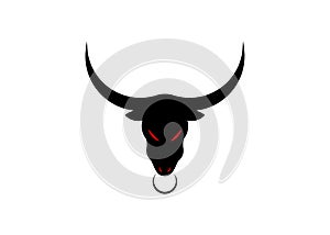 Taurus black bull head brande name design template, isolated