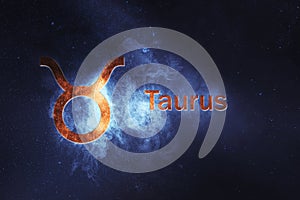 Taurus Horoscope Sign. Abstract night sky background