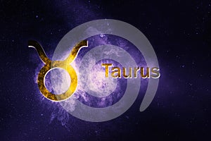 Taurus Horoscope Sign. Abstract night sky background