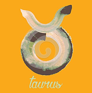 Taurus icon of zodiac, Vector icon. astrological signs, colorful image of horoscope. Watercolour style