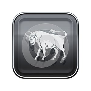 Taurus zodiac icon grey.