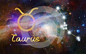 Taurus Zodiac Sign and Constellation, cosmic background