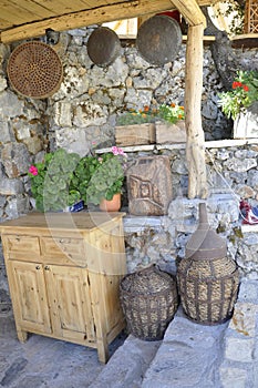 Psychro, august 29th: Cave of Zeus Way Tavern entrance in Crete island of Greece