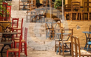 Taverna in ancient residential district of Plaka in Athens Greece