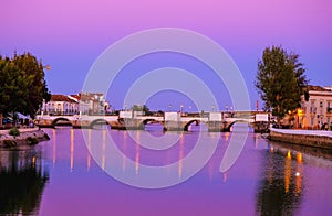 TAVIRA, ALGARVE, PORTUGAL - MAI 25, 2019: View on the old city of Tavira