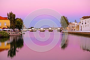 TAVIRA, ALGARVE, PORTUGAL - MAI 25, 2019: View on the old city of Tavira