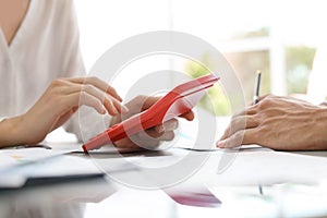 Tax accountants working with documents