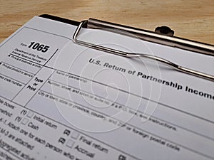 Tax 1065 American Income Form, U.S. Return Of Partnership Income photo