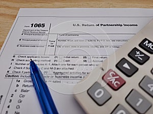Tax 1065 American Income Form, U.S. Return Of Partnership Income photo