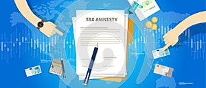 Tax amnesty illustration, government forgive taxation