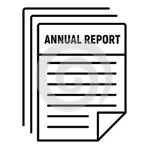 Tax anual report icon, outline style photo